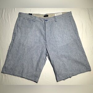 Bruno NY Linen Blend Men's Blue Striped Shorts - 38 - Nautical Preppy NWOT